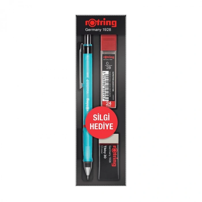 ROTRING VISUCLICK VERSATİL + MİN + SİLGİ 3LÜ OKUL SETİ - 0.5 mm MAVİ