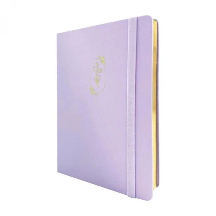 VICTORIAS JOURNALS 1654 BUJO VEGAN DERİ 14X21 160gr.96YP. ÇİZGİLİ DEFTER AÇIK MOR