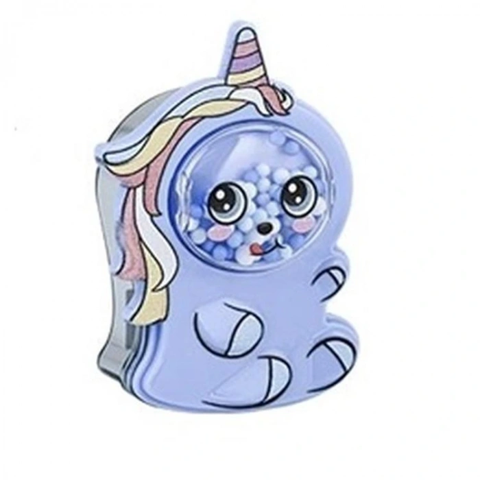 MİKRO MK-4040 UNICORN RENKLİ BONCUKLU ÇİFT DELİKLİ HAZNELİ KALEMTRAŞ