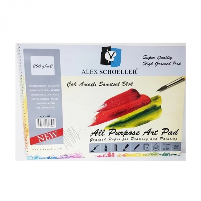 ALEX SCHOELLER SPİRALLİ RESİM DEFTERİ 35x50 200g 15 YP.