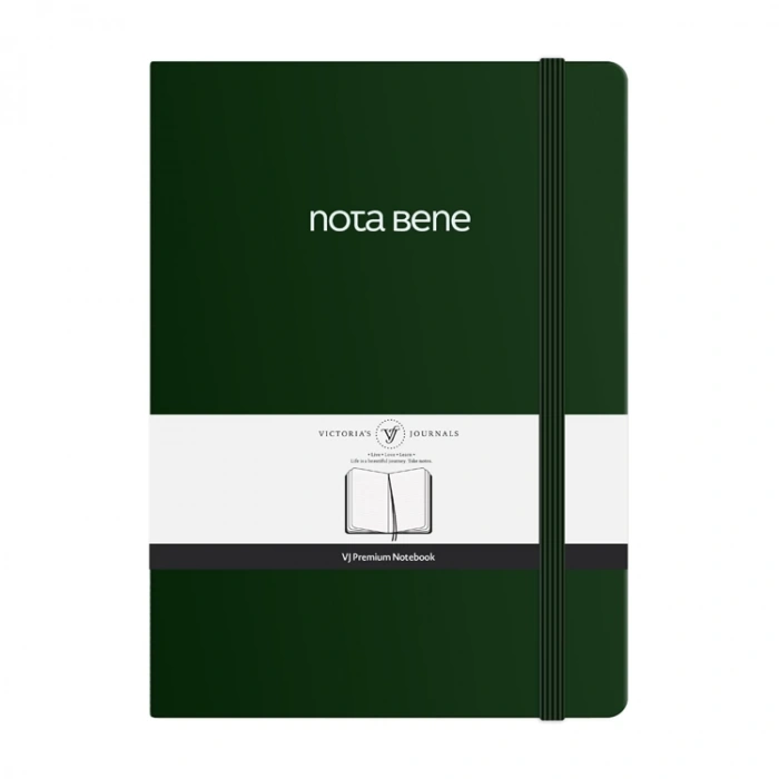 VICTORIAS JOURNALS NOTE BENE 9245 PREMIUM NOTEBOOK SERT KAPAK A4 100gr.192 SYF. ÇİZGİLİ DEFTER YEŞİL