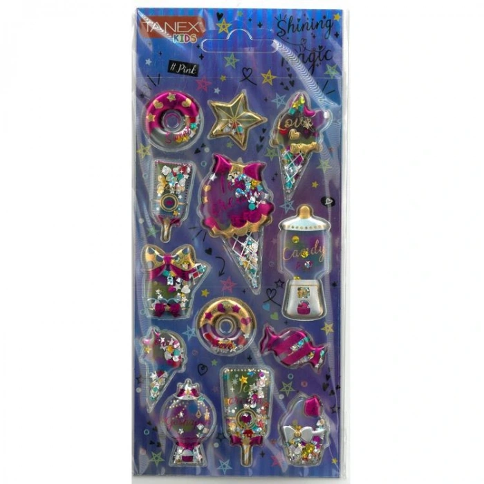 TANEX KIDS TNX-26060 DEKORATİF ETİKETLER - SHINING MAGIC PUFFY STICKER