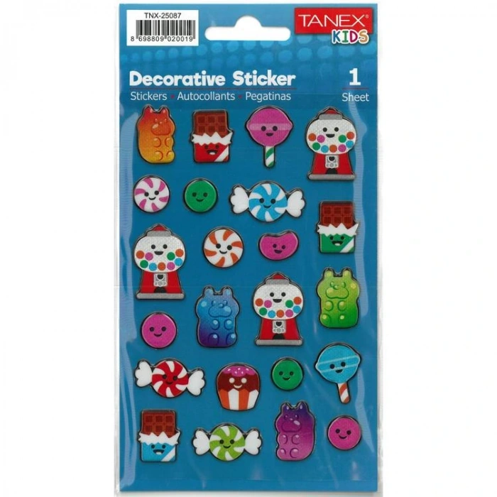 TANEX KIDS TNX-25087 DEKORATİF ETİKETLER - PUFFY ŞEKERLER SERİSİ STICKER - TEKLİ
