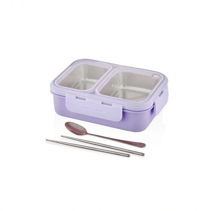 VAGONLİFE ÇELİK YEMEK KABI ÇİFT HAZNELİ LUNCH BOX XC-7096 700 ML