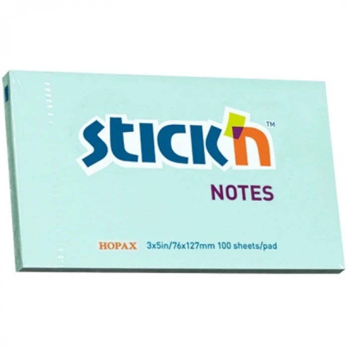 GIPTA STICKN 76X127 PASTEL MAVİ YAPIŞKANLI NOTLUK 100 YP.