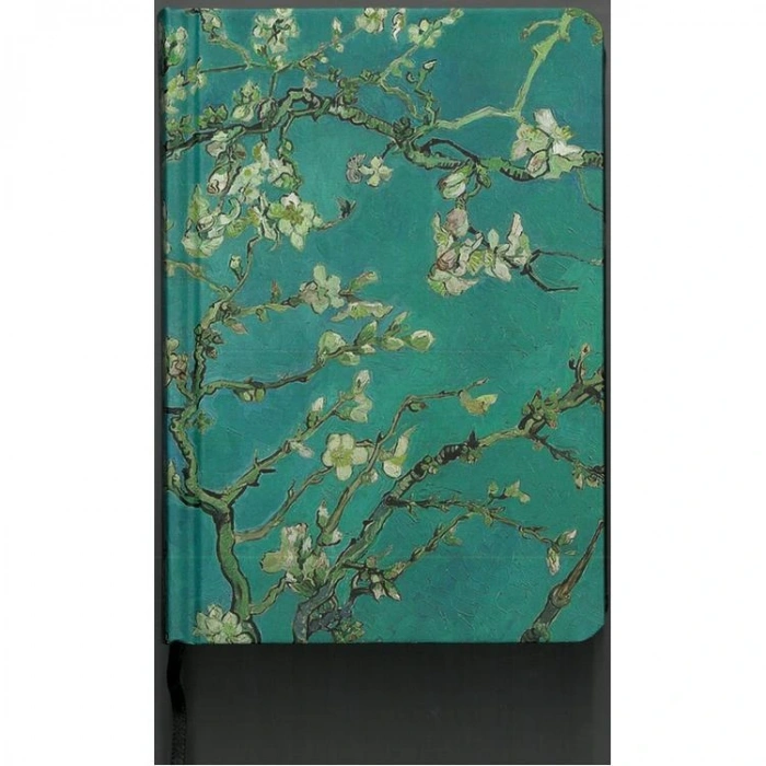 DEFFTER JUST 5 YILLIK ZAMANSIZ (TARİHSİZ) AJANDA 11.5 x16.5 SERT KAPAK ÇİZGİLİ DEFTER / VAN GOGH ALMOND BLOSSOM