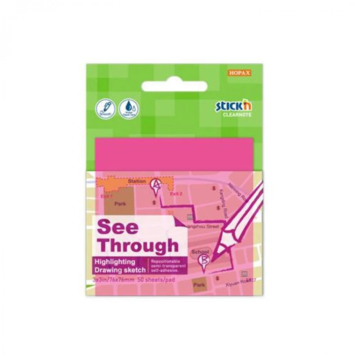 GIPTA STICKN 76X76 NEON PEMBE YAPIŞKANLI NOTLUK 50 YP.