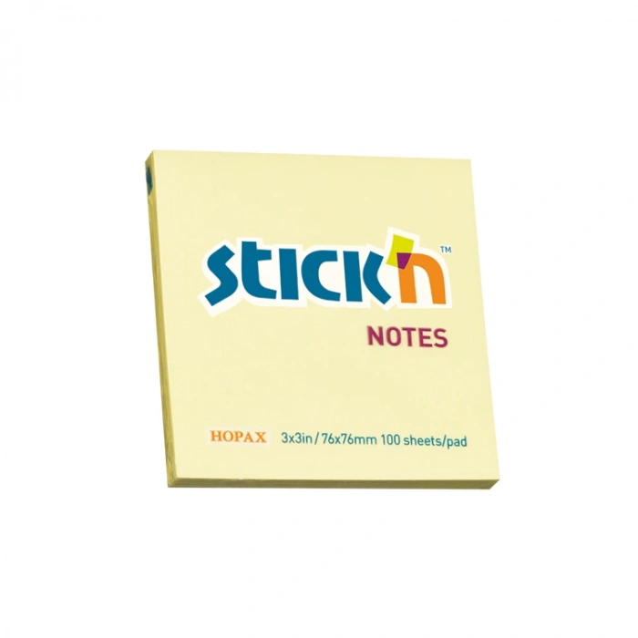 GIPTA STICKN 76X76 PASTEL SARI YAPIŞKANLI NOTLUK 100 YP.