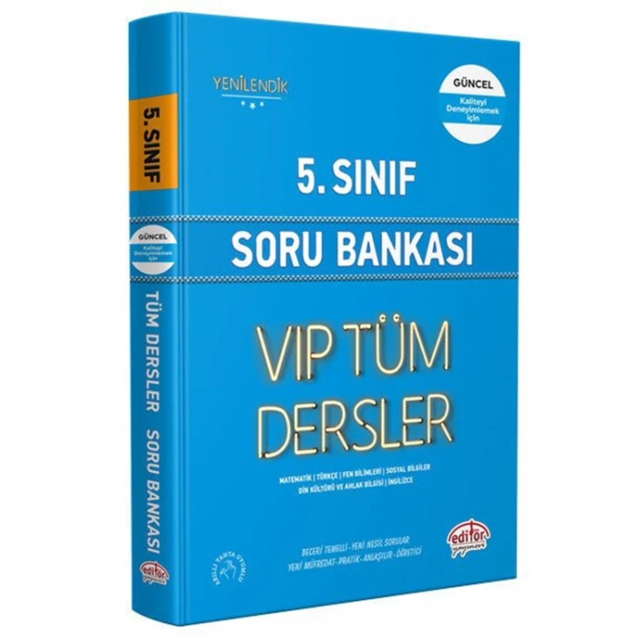 EDİTÖR 5. SINIF VIP TÜM DERSLER SORU BANKASI MAVİ KİTAP