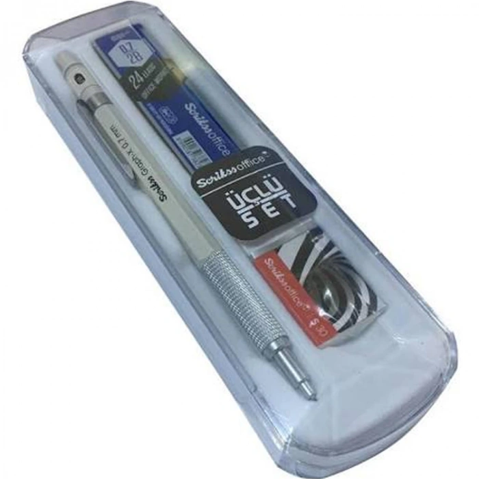 SCRIKSS GRAPH-X METAL 0.7MM VERSATİL KALEM SETİ BEYAZ