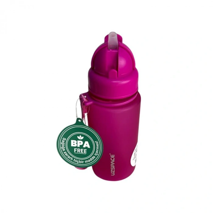 UZSPACE MATARA TRITAN SOFT TOUCH PİPETLİ 3024 400 ML FUCHSIA PINK