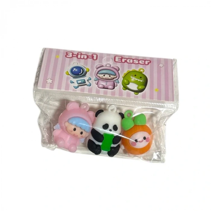 ZIZU GZ8308-2 3 IN 1 KULLANIM ŞEKİLLİ SİLGİ-KALEM BAŞLIĞI-ANAHTARLIK