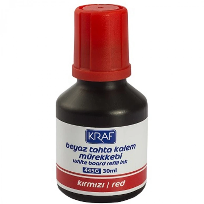 KRAF 445G  BEYAZ TAHTA KALEM MÜREKKEBİ KIRMIZI 30ML.