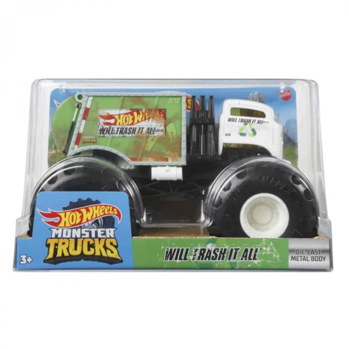 HOT WHEELS MTL-FYJ83/GWK99 WILL TRASH IT ALL MONSTER TRUCKS OVERSIZED ARAÇLAR