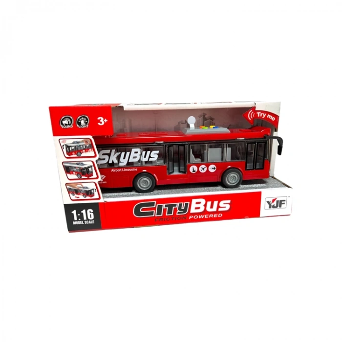 PASİFİK 1119-4 CITY BUS SESLİ IŞIKLI PİLLİ OTOBÜS 1:16 3+