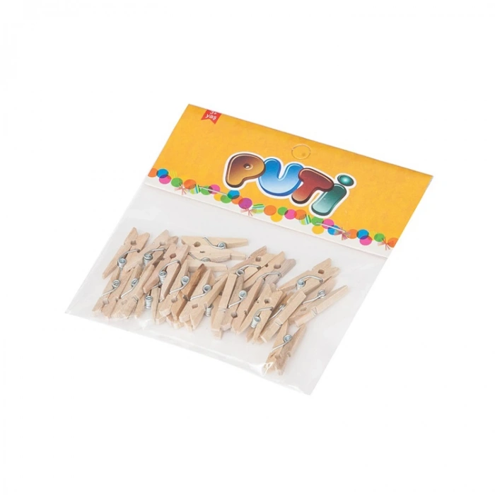 PUTİ AHŞAP MANDAL NATUREL 12 Lİ