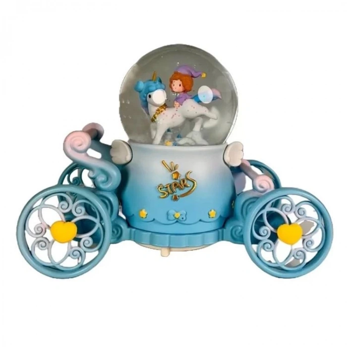 CEREN HDY0314 ORTA BOY HEDİYELİK MÜZİKLİ IŞIKLI ETRAFINDA DÖNEBİLEN FAYTON ARABALI KAR ATAN KAR KÜRESİ (PİLLİ)