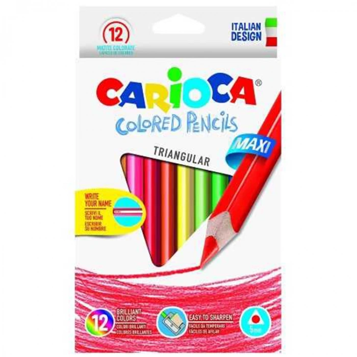 CARIOCA JUMBO ÜÇGEN KURUBOYA KALEMİ 12Lİ