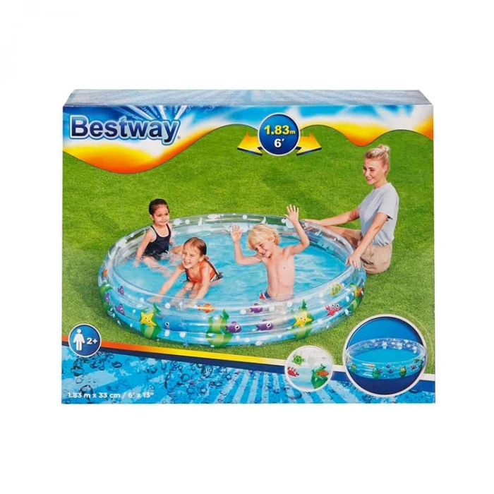 BESTWAY BW51005 ŞİŞME 3 HALKALI YUVARLAK JUMBO DESENLİ ÇOCUK HAVUZU 183x33cm KUTULU