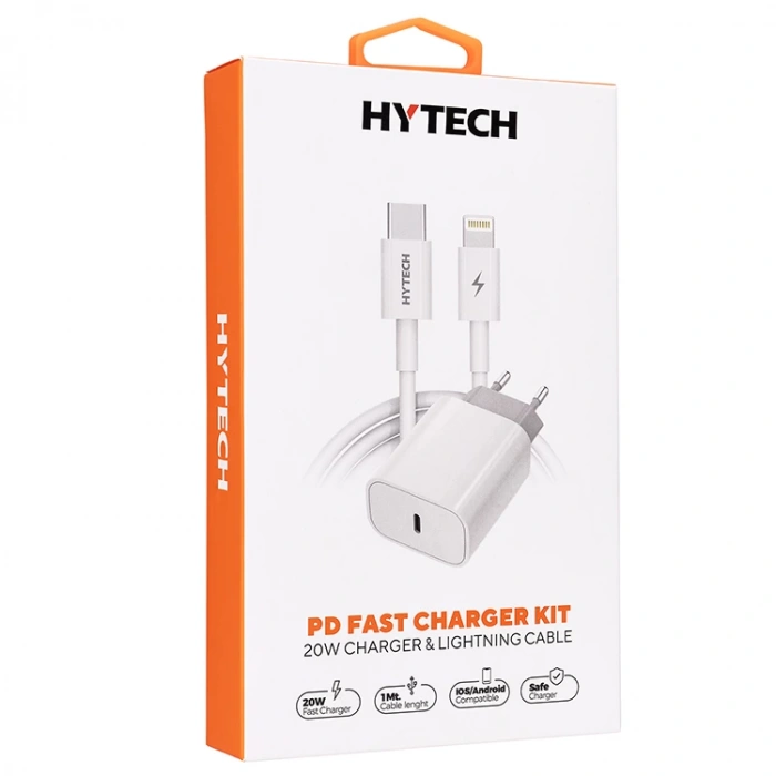 HYTECH HY-XE40PD 20W 1PD KABLO SETİ LIGHTNING HIZLI EV ŞARJ ADAPTÖRÜ