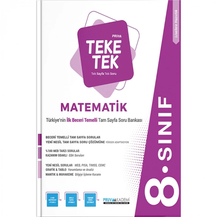 PRUVA 8. SINIF TEKE TEK MATEMATİK SORU BANKASI