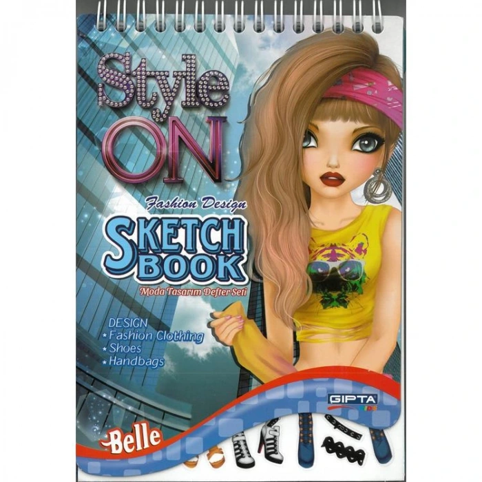 GIPTA STYLE ON K9006 STICKERLI  MODA TASARIM DEFTERİ 14X20 SKETCH BOOK