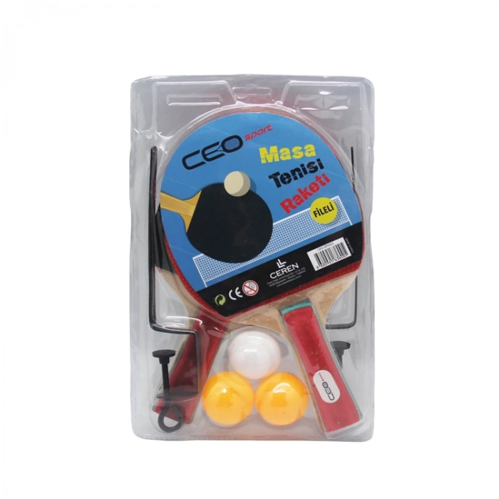 CEO SP0005 SPORT ÇANTALI MASA TENİSİ SETİ FİLELİ  2 RAKET+ 3 TOP