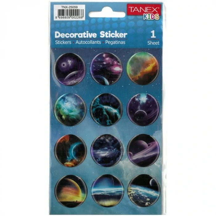 TANEX KIDS TNX-25059 DEKORATİF ETİKETLER - GEZEGENLER SERİSİ STICKER