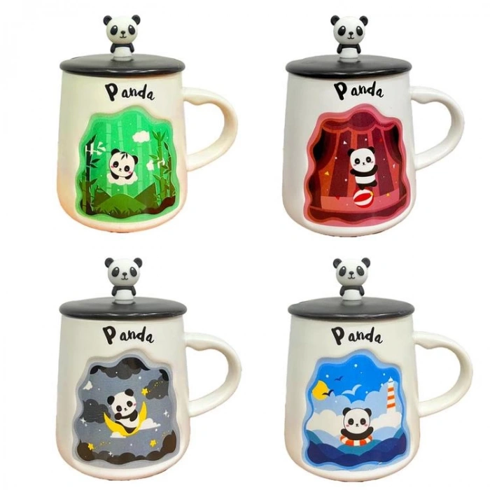 HUN 2-359 PANDA DESENLİ PORSELEN KUPA - TEKLİ