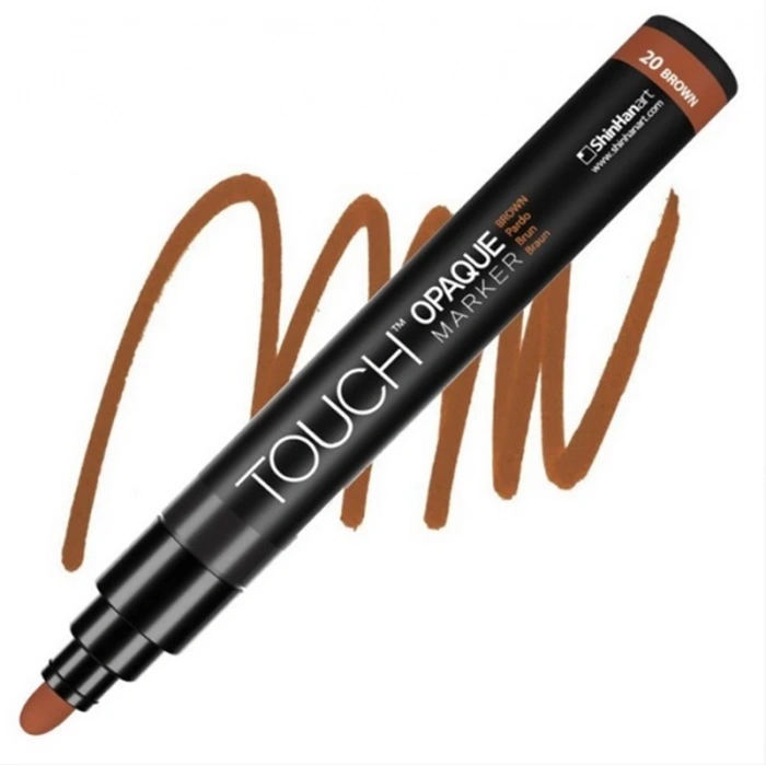 TOUCH OPAQUE SU BAZLI MARKER KALEM 1.5-2.3mm - MEDIUM PACK BROWN 20 - SH8613003-2025