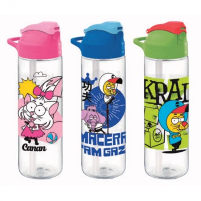 GIPTA KRAL ŞAKİR DESENLİ PİPETLİ TRITAN MATARA 630cc