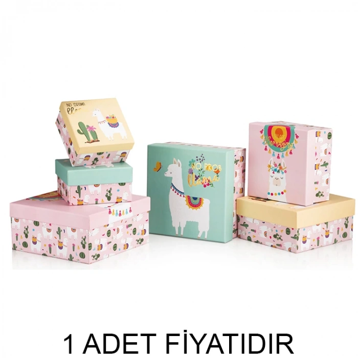 GIPTA LLAMA KARE HEDİYE KUTUSU BX9315 C 180x180x95