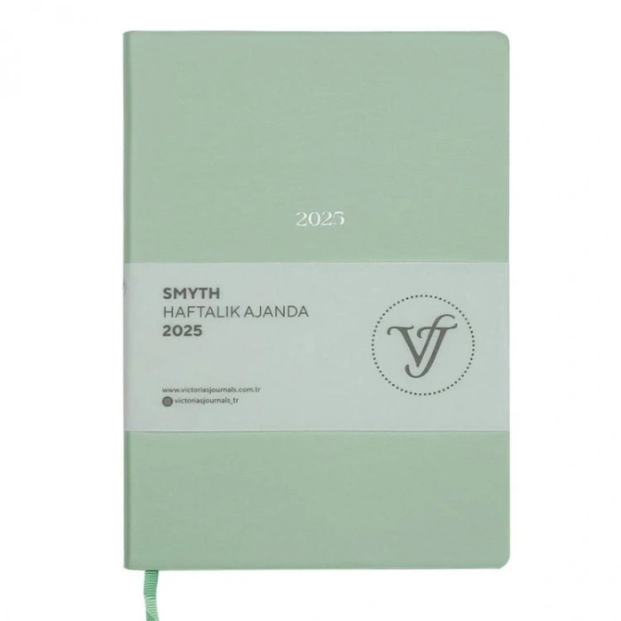 VICTORIAS JOURNALS 124-1424 14X20,5 SMYTH HAFTALIK AJANDA A5 - FISTIK YEŞİLİ