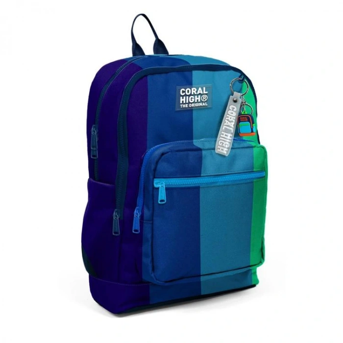 CORAL HIGH 23781 KIDS RENKLİ ÇİZGİLİ DÖRT BÖLMELİ SIRT ÇANTASI