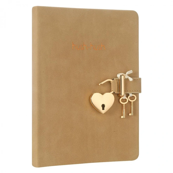 VICTORIAS JOURNALS 1335 HUSH HUSH KİLİTLİ 13x18cm 80gr.160YP. ÇİZGİLİ DEFTER BEJ