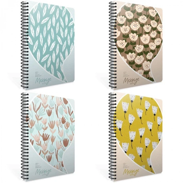 GIPTA MESSAGE NOTES SPİRALLİ SERT KAPAK DEFTER 17x24 120YP. ÇİZGİLİ