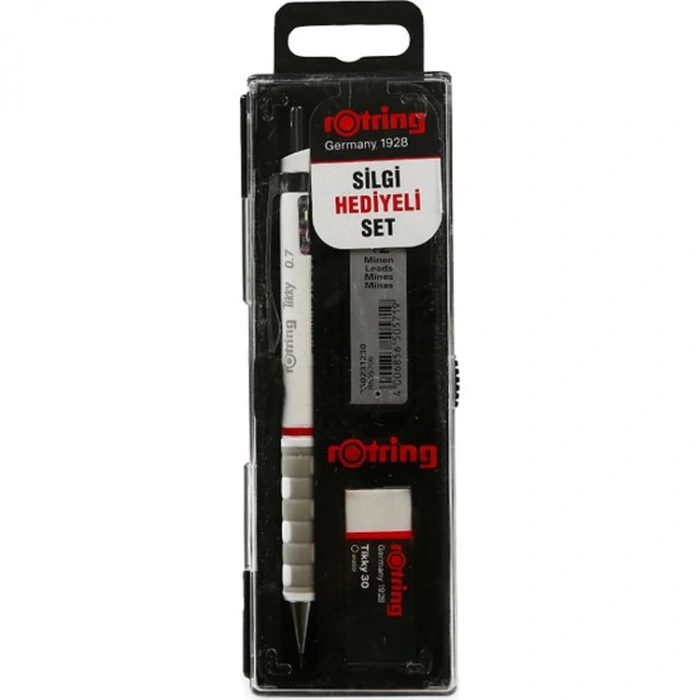 ROTRING TİKKY VERSATİL RD 0.7+MİN+SİLGİ HEDİYELİ BEYAZ SET