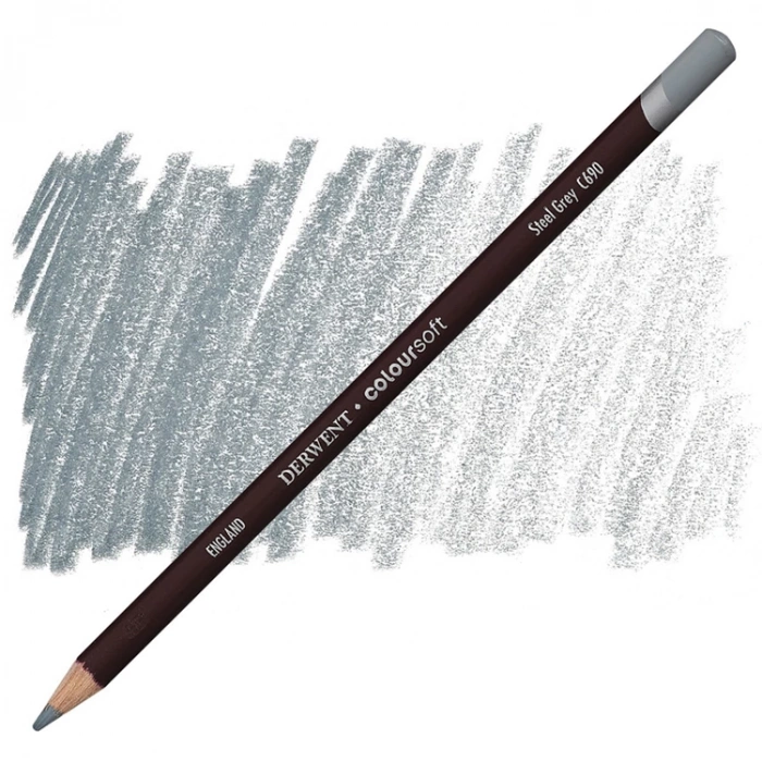 DERWENT COLOURSOFT - YUMUŞAK KURUBOYA KALEMİ- STEEL GREY C690
