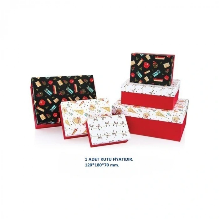 GIPTA FESTA DİKDÖRTGEN HEDİYE KUTUSU BX2701 A NO:1 120x180x70 mm - TEKLİ
