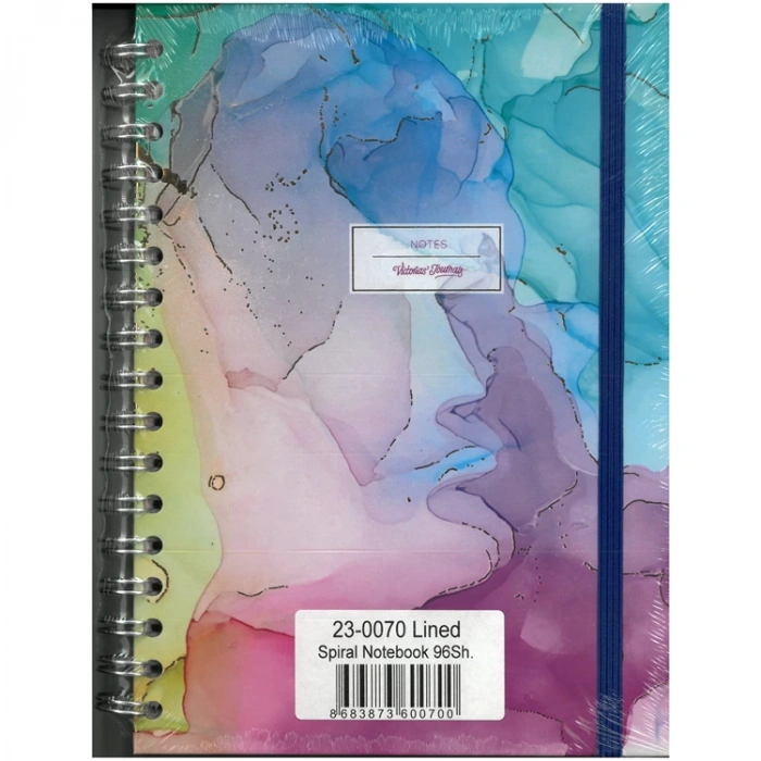 VICTORIAS JOURNALS 0070 NOTES 17x24cm SPİRALLİ SERT KAPAK 90gr. 96YP. ÇİZGİLİ DEFTER