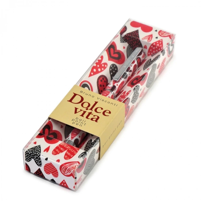 BRUNO VISCONTI DOLCE VITA  0.7mm KUTULU METAL GÖVDE RENKLİ KALPLER TÜKENMEZ KALEM 20-0252/07