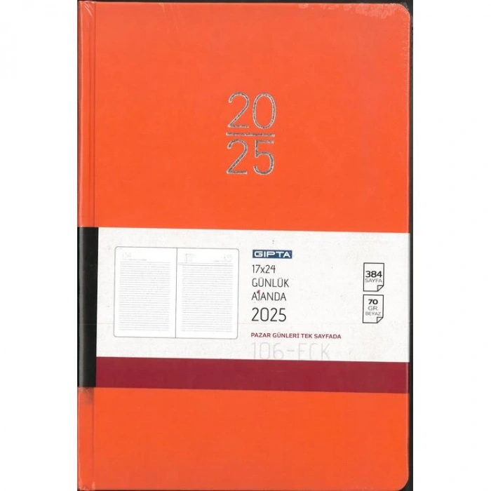 GIPTA 106-ECK EKO 17X24 GÜNLÜK AJANDA ÇİZGİLİ