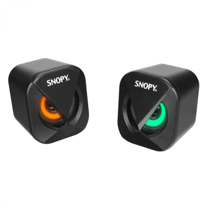SNOPY SN-83U 2.0 MİNİ LED IŞIKLI 2Wx2CH SİYAH USB GAMING SPEAKER HOPARLÖR