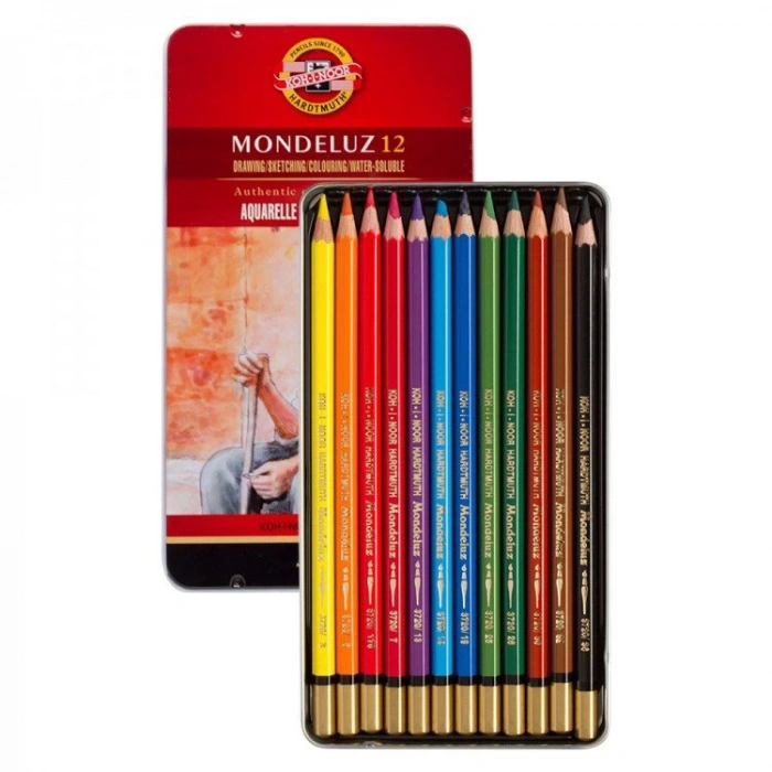 KOH-I NOOR 3722-12 MONDELUZ AQUARELL BOYA KALEMİ 12 RENK