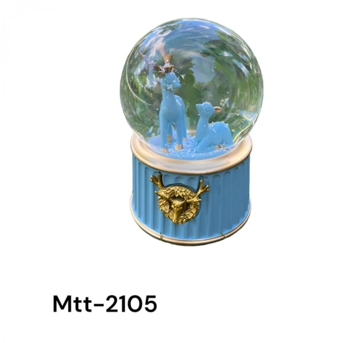 MOTTO MTT-2105 PİLLİ IŞIKLI MÜZİKLİ ÜFLEMELİ KAR KÜRESİ BÜYÜK BOY - GREEN DEERS