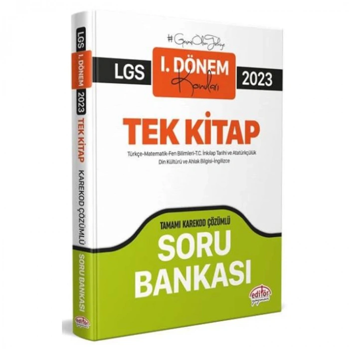 EDİTÖR 8. SINIF 1. DÖNEM TÜM DERSLER TEK KİTAP SORU BANKASI (KAREKOD ÇÖZÜMLÜ)