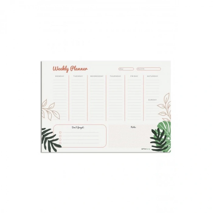 DEFFTER 64517-6 A4 WEEKLY PLANER (HAFTALIK PLANLAYICI) TROPIC