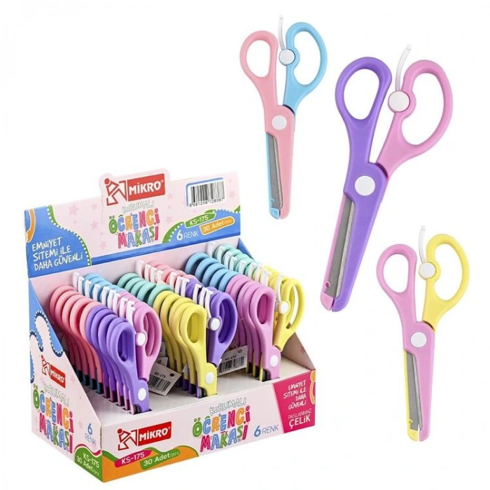 MİKRO KS175 KORUMALI OKUL MAKASI (TEKLİ)