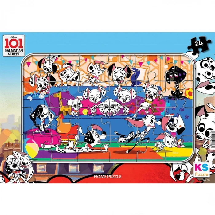 KS GAMES DAL 704 DISNEY 101 DALMATIAN STREET FRAME YAPBOZ/PUZZLE 24 PARÇA  3+