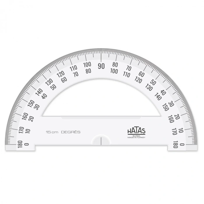 HATAS PLASTİK MİNKALE YARIM DAİRE DERECE (180°) 15CM